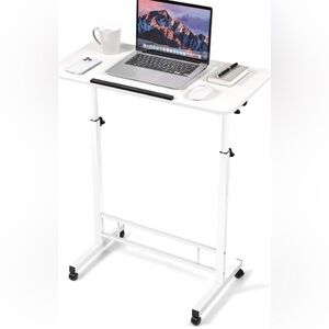 Small Standing Desk Adjustable Height,Rolling Computer Desk,
